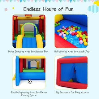 Costway 6-in-1 Inflatable Bounce House Bouncy Castle Blo-Watt up Toddler Bouncy House for Kids Indoor Outdoor with 480 Blower OP70143