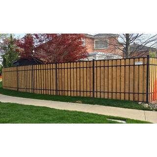 Slipfence 1.5 in. x 3 in. x 92 in. Black Aluminum Vertical Fence Stringer Kit Includes 2 Stringers 4 Brackets and All Fasteners SF2-VSK92