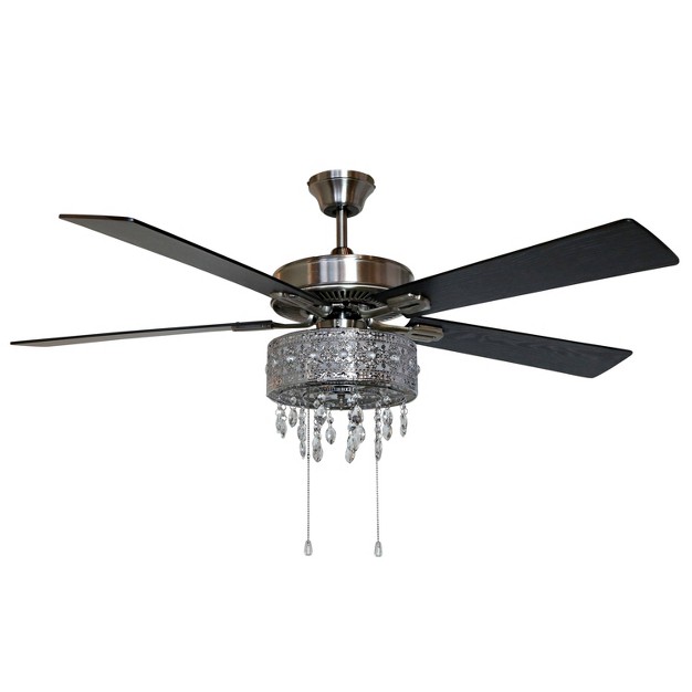 Led 5 blade Roxsie Crystal Chandelier Lighted Ceiling Fan River Of Goods