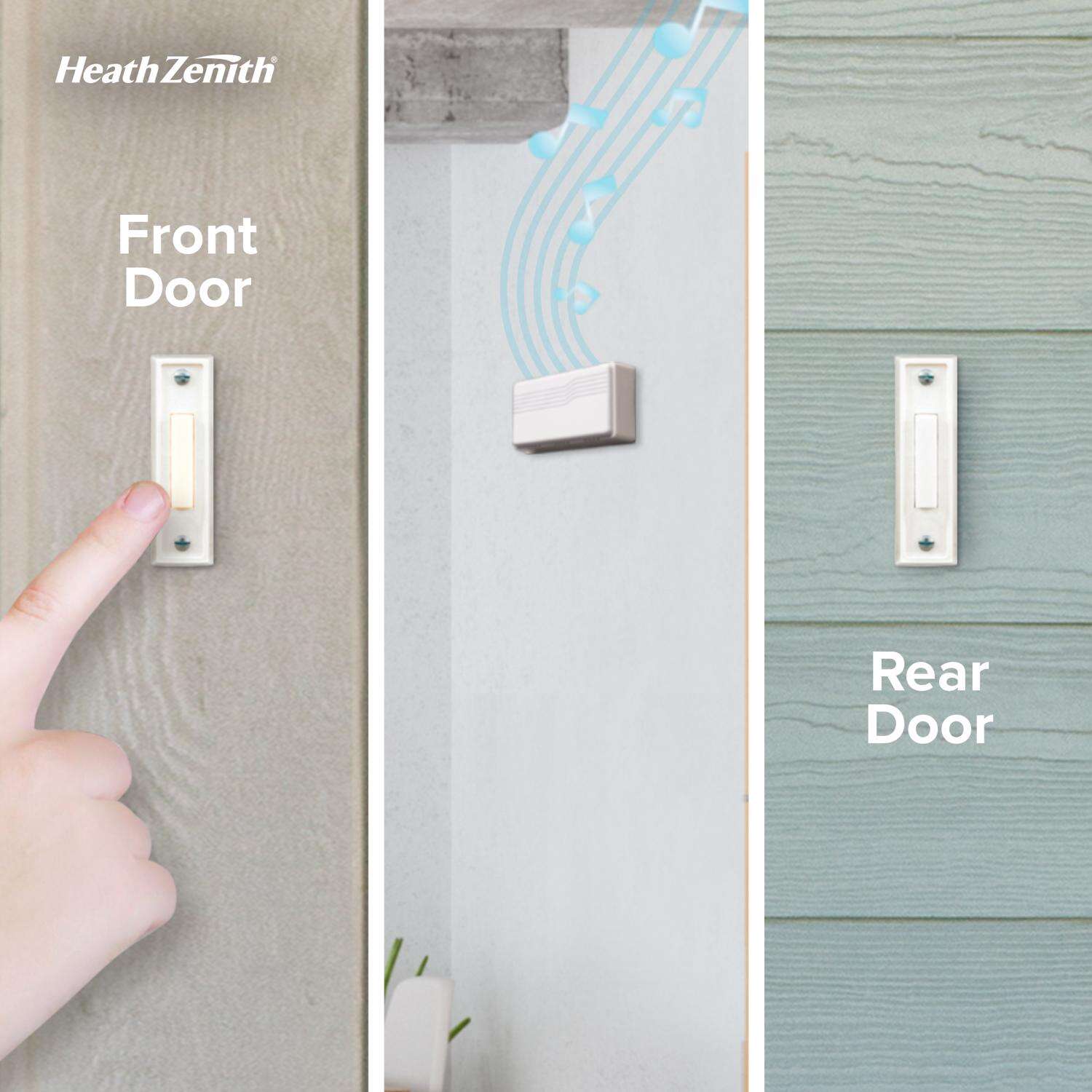 Heath Zenith White Plastic Wired Door Chime Kit