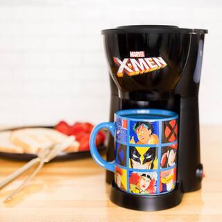 Uncanny Brands Black Marvel X-Men Single-Cup Drip Coffee Maker with Mug CM-MVX-XMN