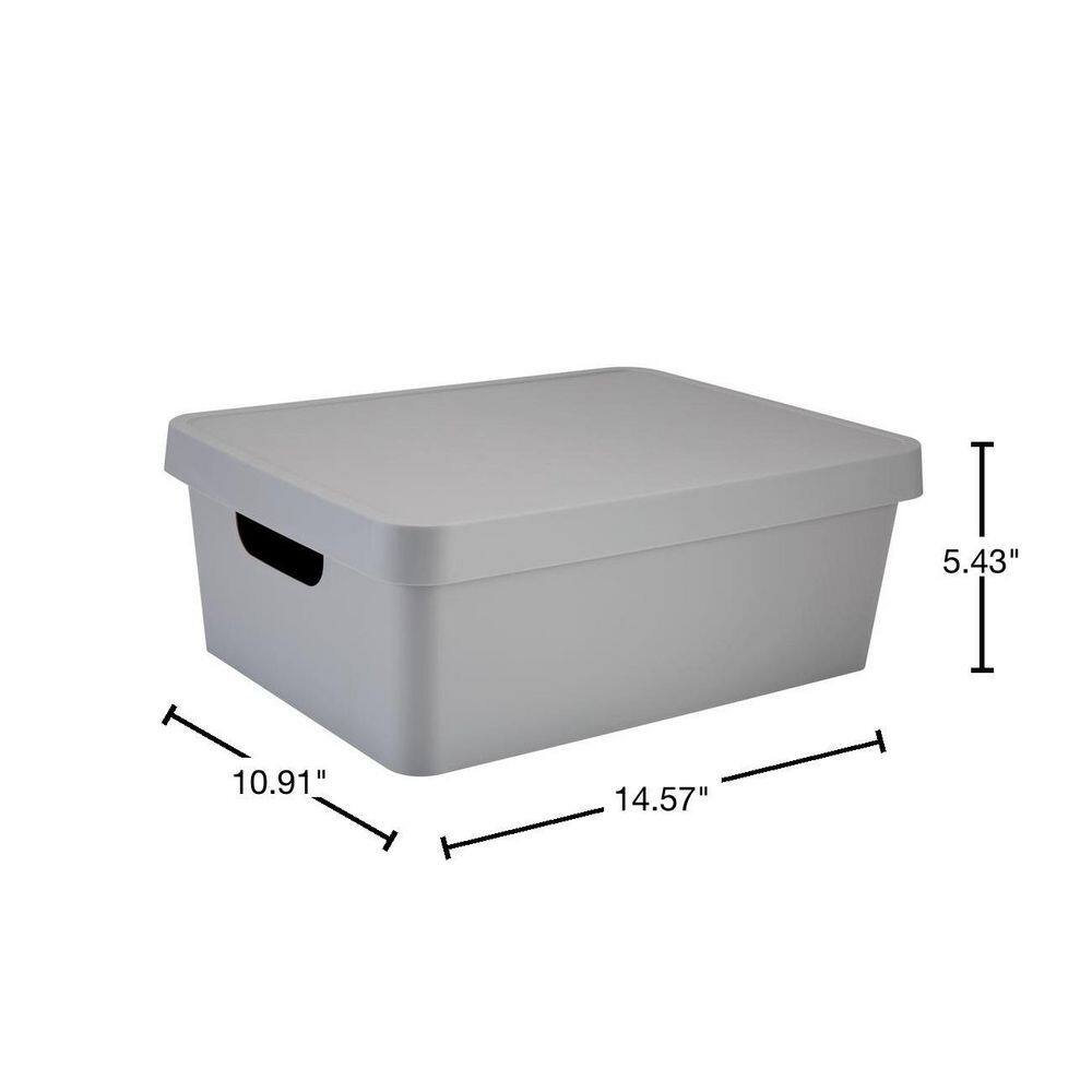 SIMPLIFY Medium Vinto Storage Box with Lid in Grey 25924-GREY