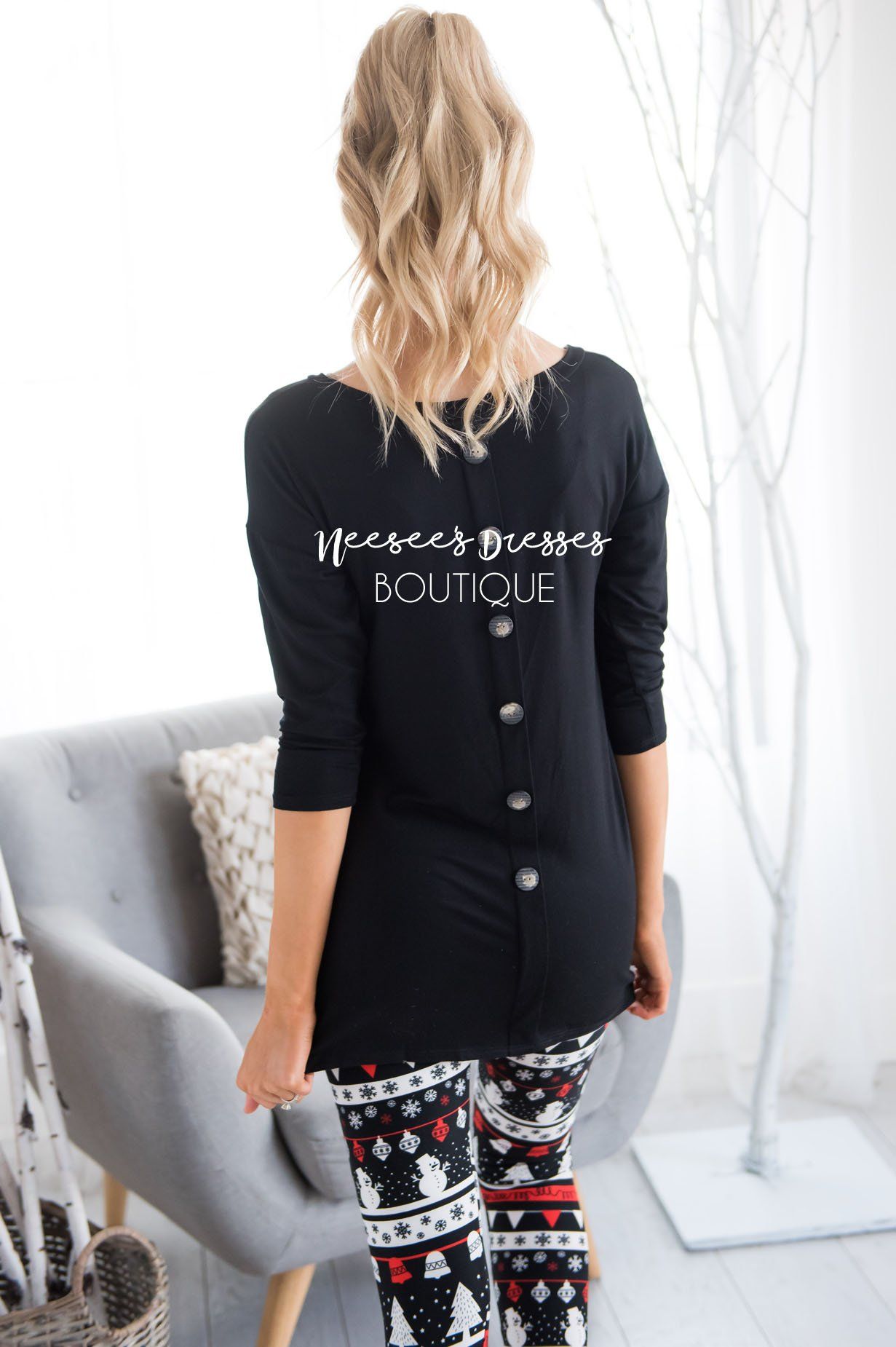 Button Back Pocket Tunic