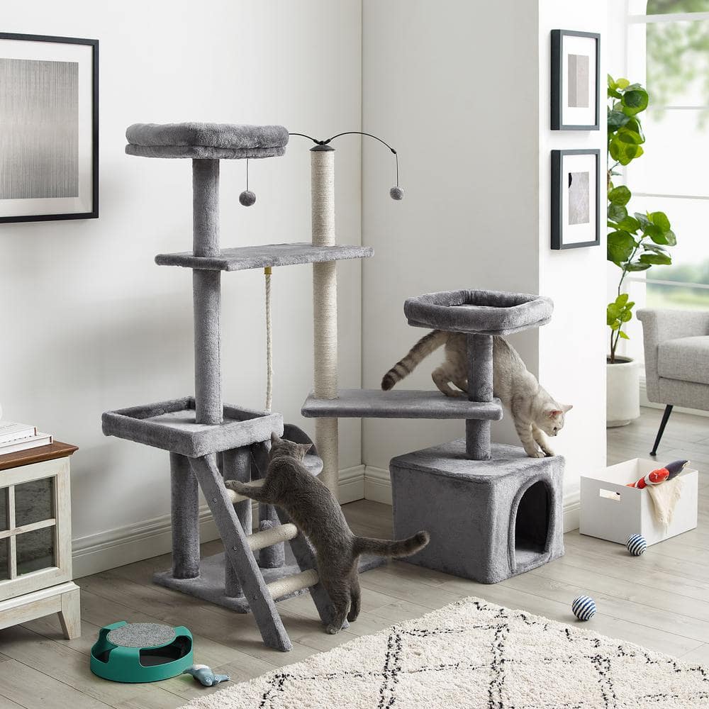 Sam's Pets Longshot 53.5 in. Gray Cat Tree SP-CT1264GY