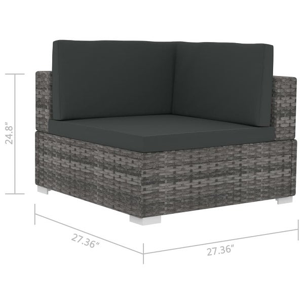 4 Piece Garden Sofa Set with Cushions Poly Rattan Gray - Overstock - 35097599