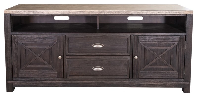 Heatherbrook Black Entertainment TV Stand   Transitional   Entertainment Centers And Tv Stands   by Liberty Furniture Industries  Inc.  Houzz