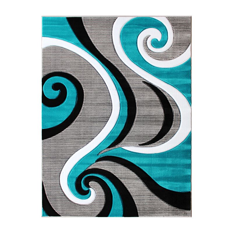 Masada Rugs Masada Rugs Sophia Collection 8'x10' Modern Contemporary Hand Sculpted Area Rug in Turquoise