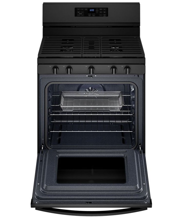 Whirlpool 5 Cu. Ft. Black 5-In-1 Air Fry Gas Range