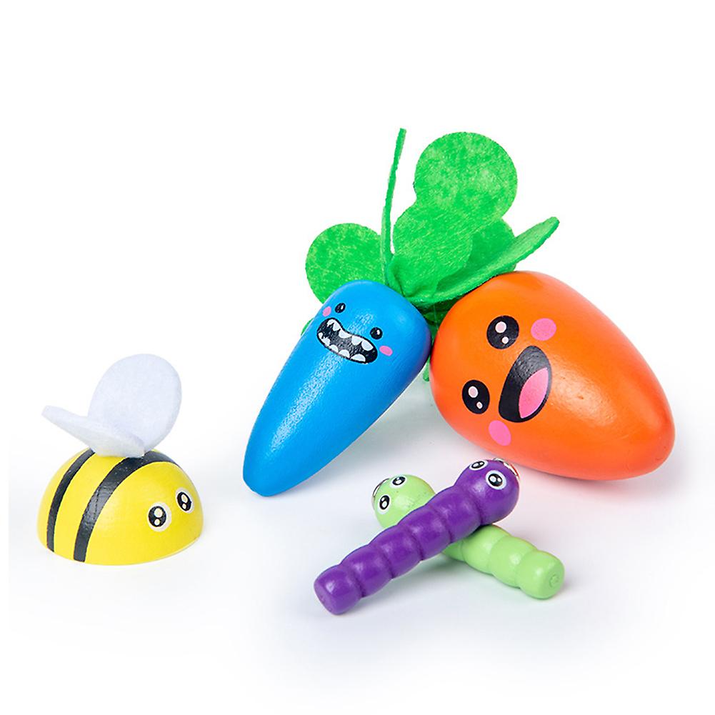 Wooden Assembling Toys Catch Bees Pull Carrots Catch Insect Game Jigsaw Puzzle Boys Girls Educational Toy