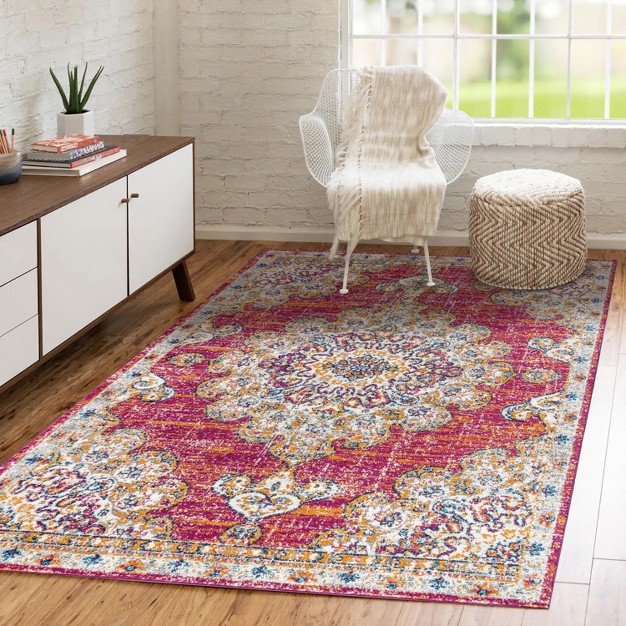 Bohemian Flair Boho Vintage Medallion Indoor Area Rug jonathan Y