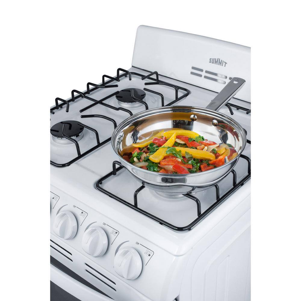 Summit Appliance 24 in. 2.9 cu. ft. Gas Range in White RG244WS