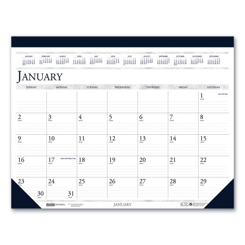 House of Doolittle Recycled Two-Color Monthly Desk Pad Calendar， 22 x 17， 2022 (150HD)