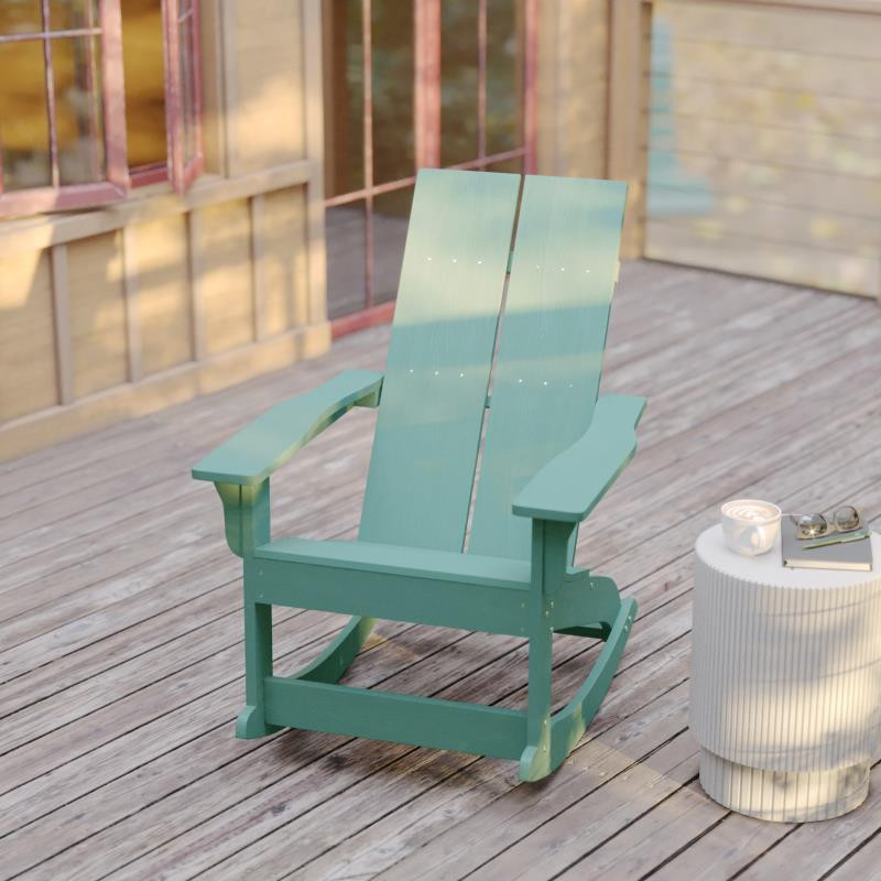 Finn Set of 2 Outdoor Rocking Adirondack Chair Rust Resistant Hardware   Contemporary   Outdoor Rocking Chairs   by Pot Racks Plus  Houzz