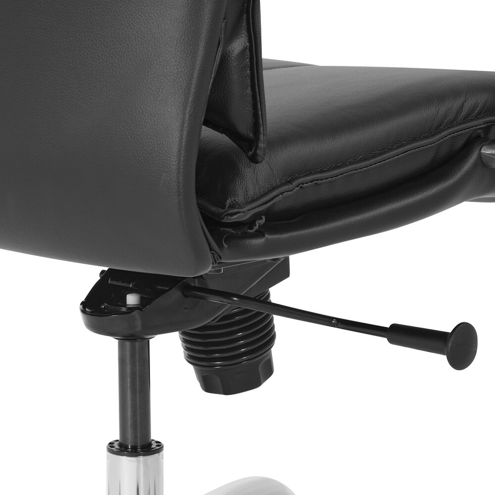 Deluxe Mid Back Executive Black Leather Chair