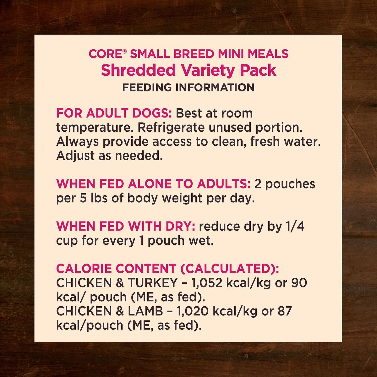 Wellness CORE Mini Meals Chicken and Turkey， Chicken and Lamb Shredded Variety Pack Dog Food Pouches