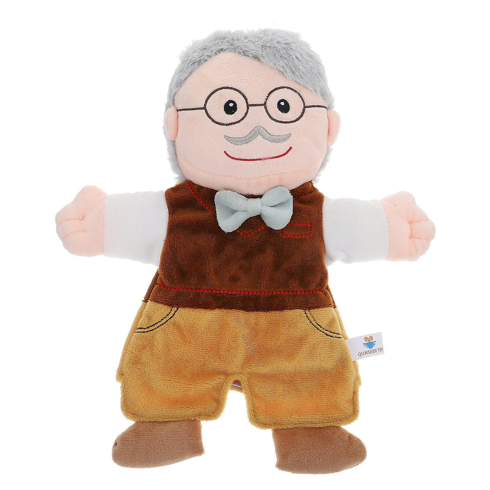 Mini Finger Puppet Toy Family Grandpa Hand Puppet Early Educational Toy