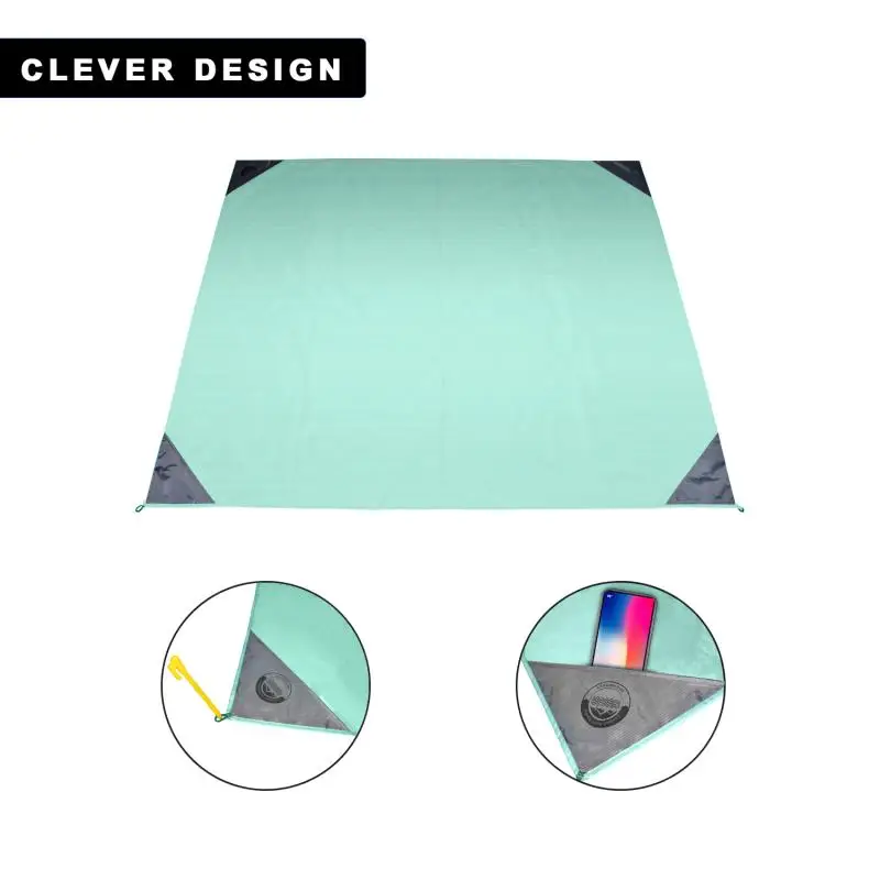 Outdoor Beach Blanket  Lightweight Mat  Waterproof Picnic Blanket  Sand Proof Camping Tarp  Compact Pocket Blanket