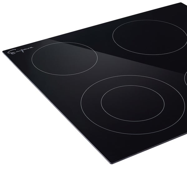 24-in 4 Elements Radiant Electric Cooktop Including Dual Zone Element - 24