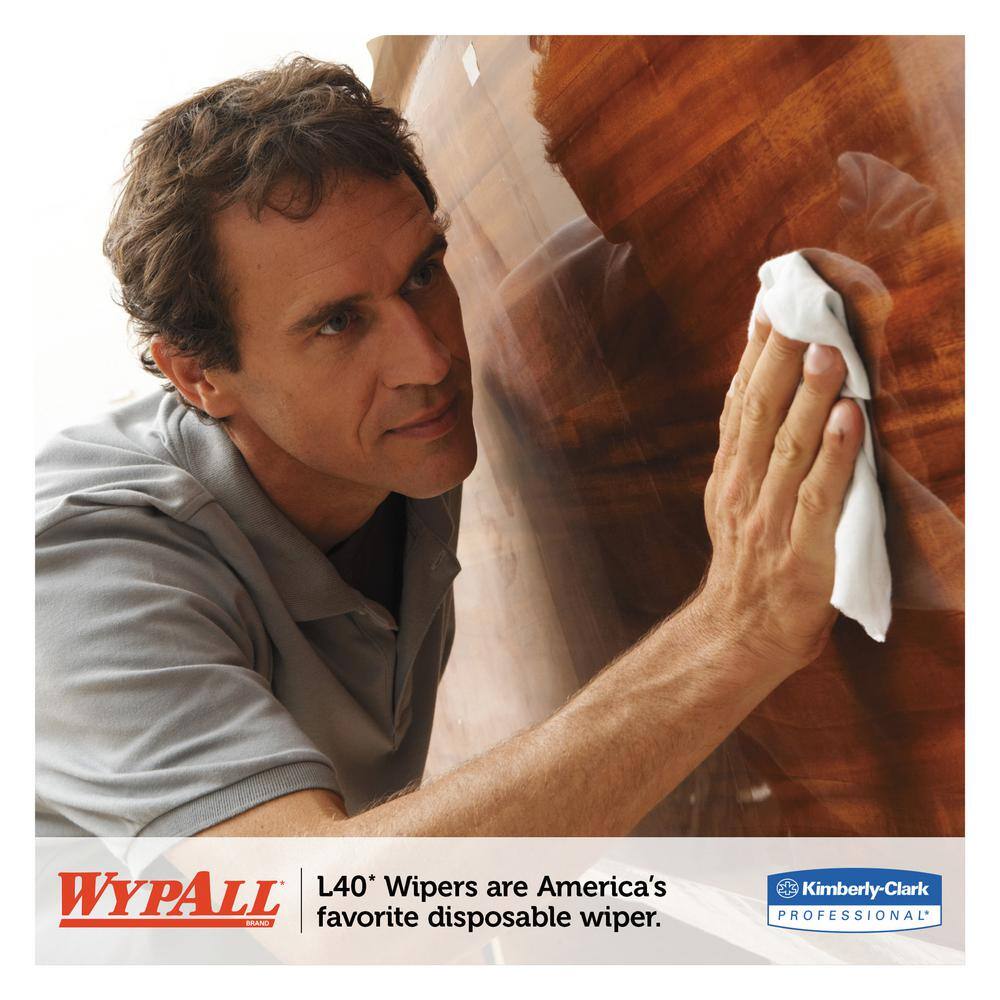 WYPALL 10 in. x 13.2 in. White Center-Pull L40 Towel Cleaning Wipes 200Roll 2Carton KCC05796