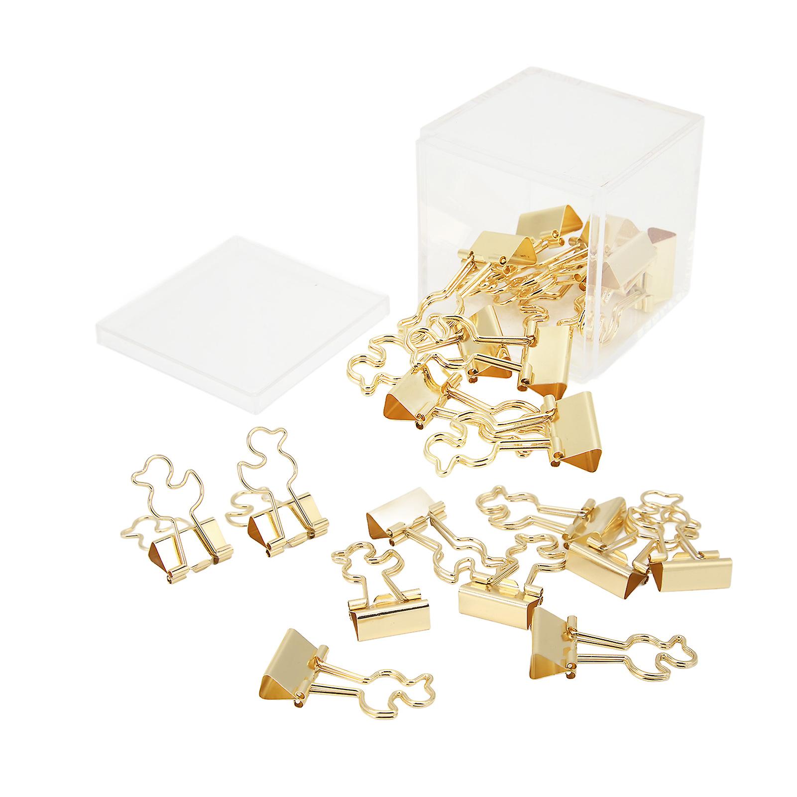 20pcs Paper Clips Strong Clamping Force Durable Iron Little Duck Design Wide Application Small Binder Clipsgold