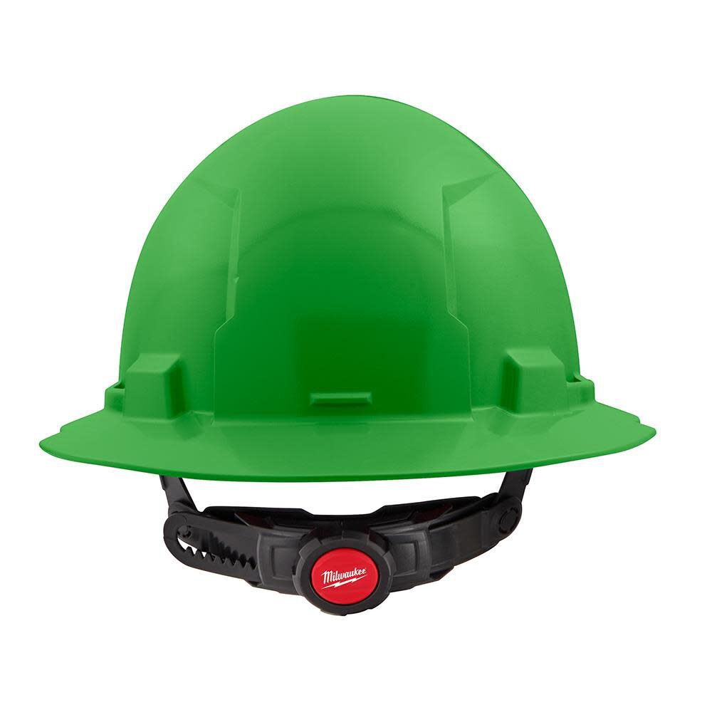 MW Green Full Brim Hard Hat with 6pt Ratcheting Suspension Type 1 Class E 48-73-1127 from MW