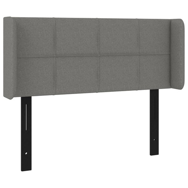 vidaXL Headboard with Ears Dark/Light Gray Fabric - - 37455509