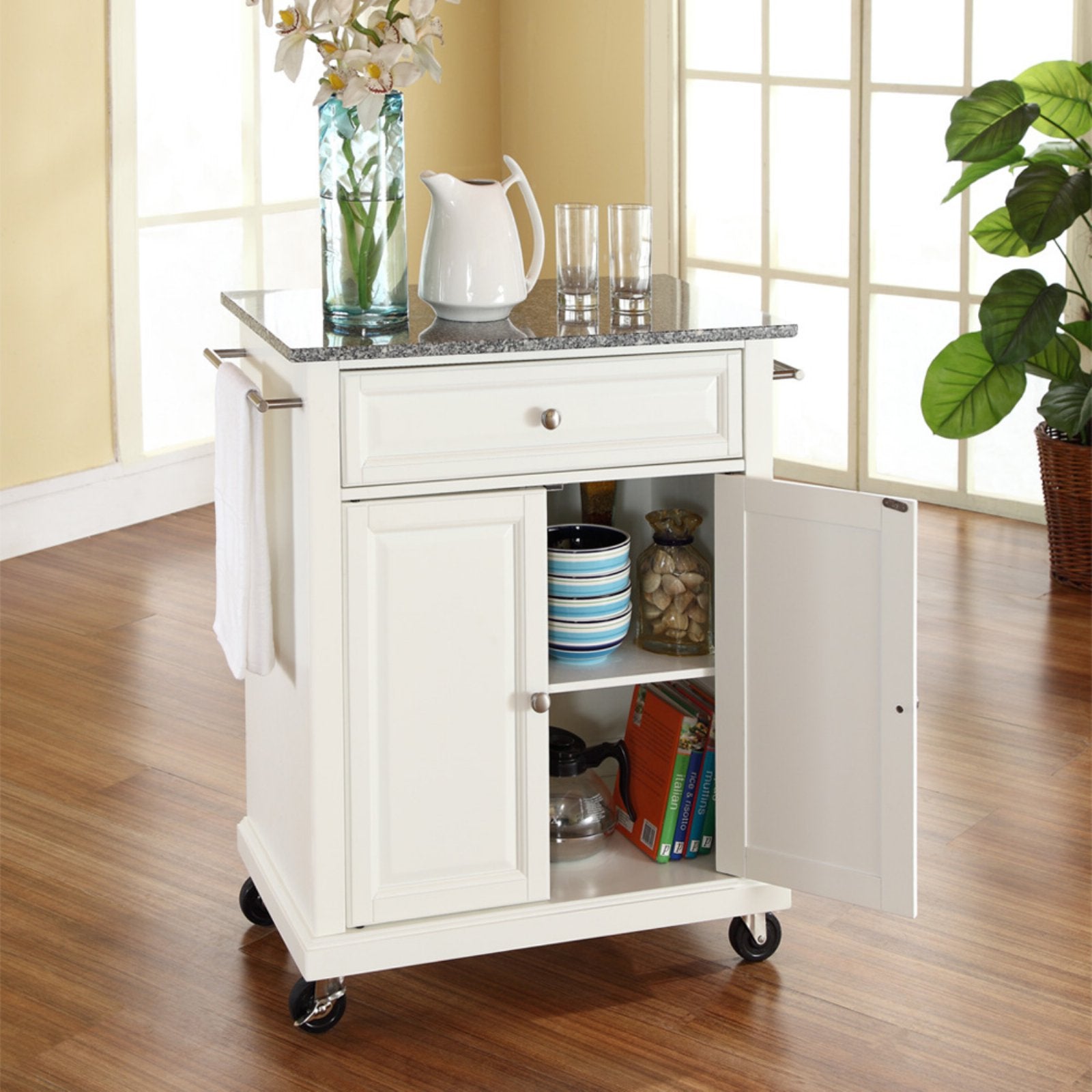 Crosley Solid Granite Top Portable Kitchen Cart/Island