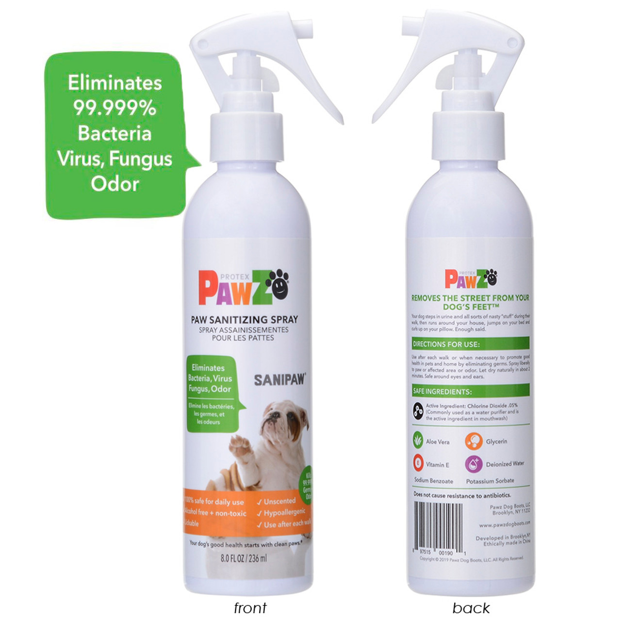 Pawz Dog Sanipaw Spray， 8 Ounce