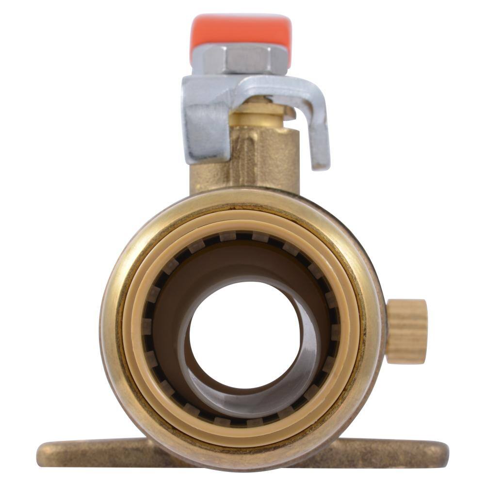 SharkBite 1 in. Push-to-Connect Brass Drop Ear Ball Valve with Drain 24617-0000LF