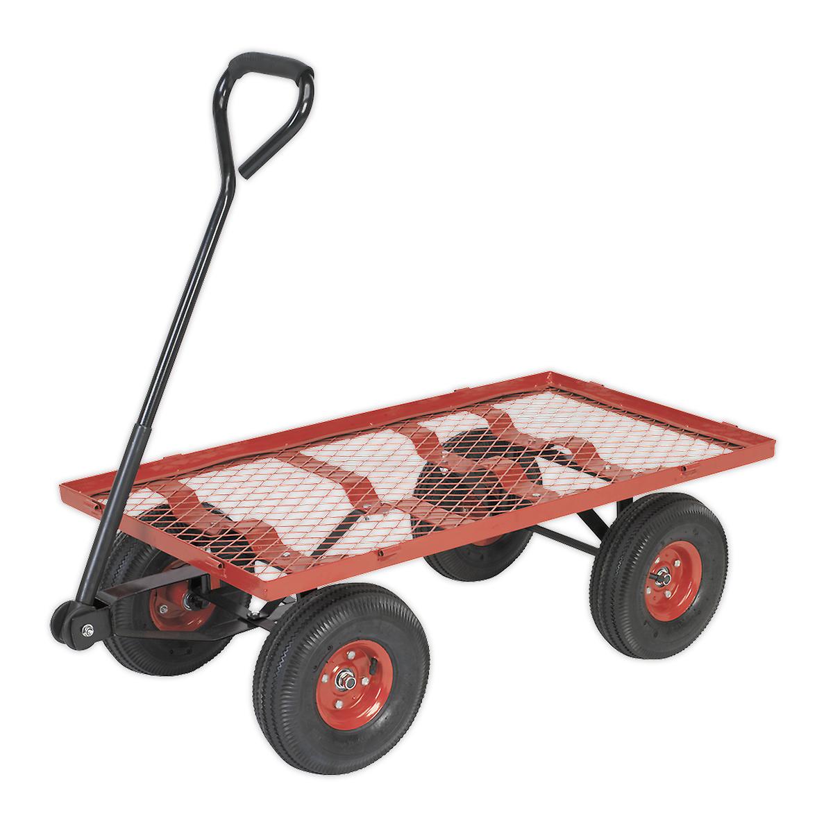 Sealey Cst997 Platform Truck With Removable Sides Pneumatic Tyres 200Kg Capacity