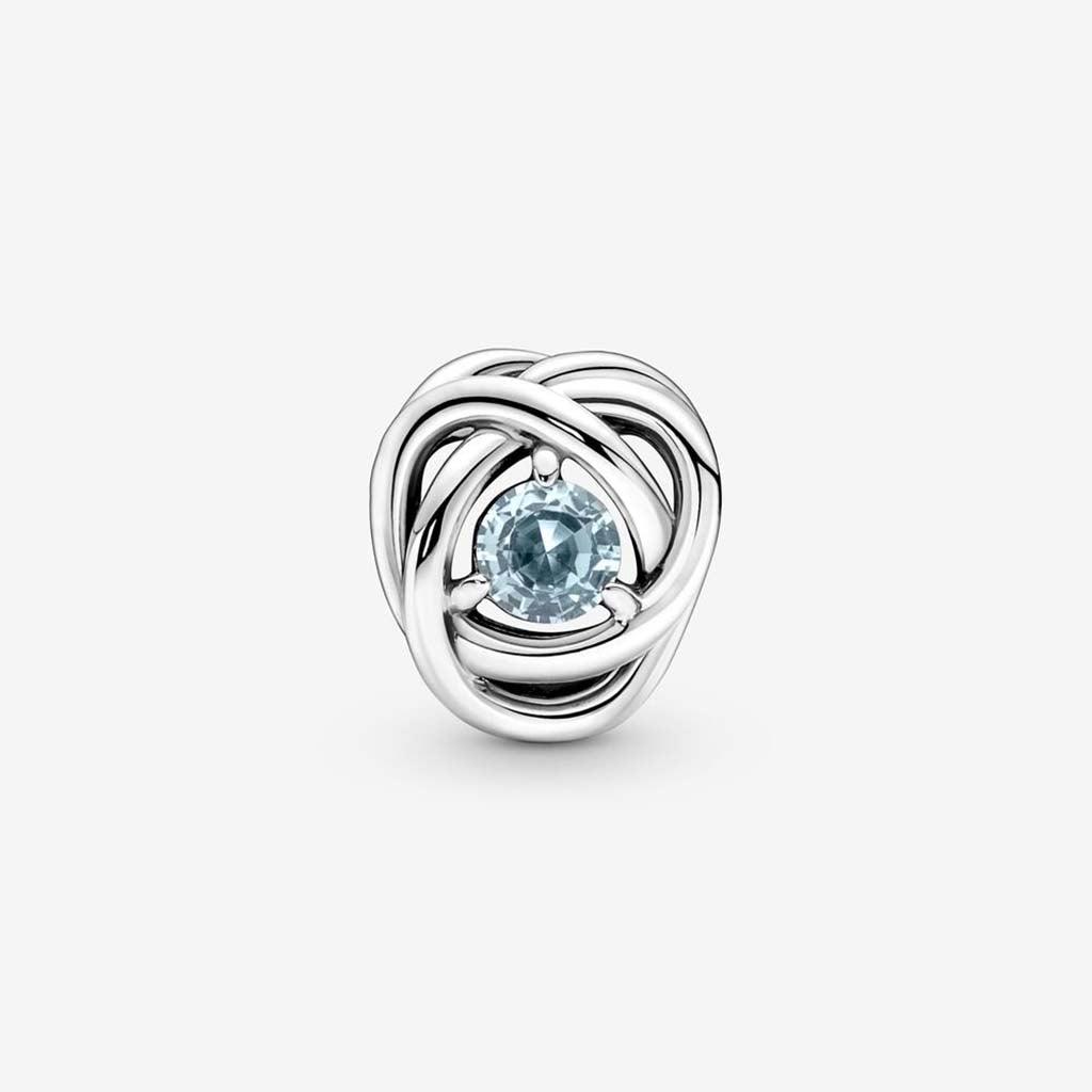 PANDORA  March Sea Aqua Blue Eternity Circle Charm