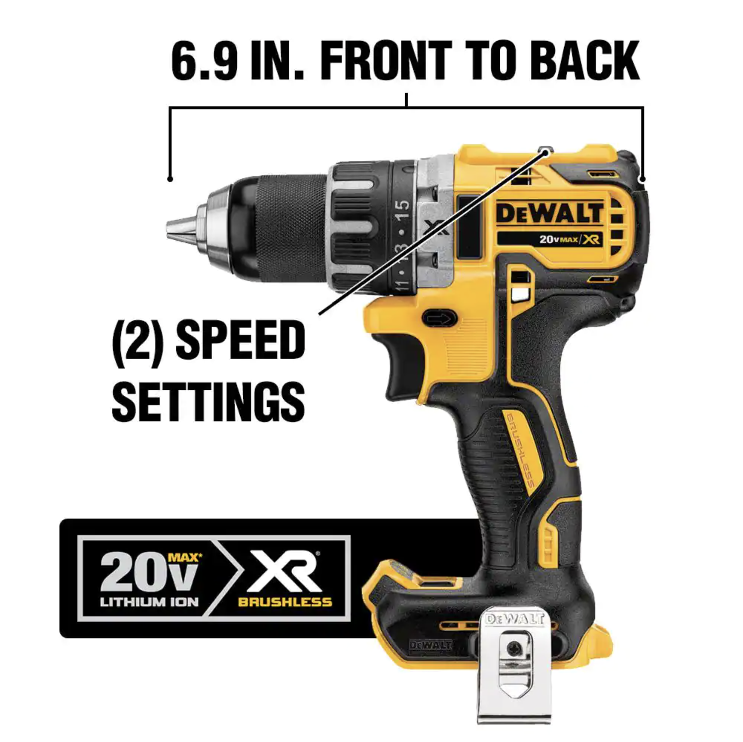 Dewalt 20V MAX XR Cordless Brushless Drill/Impact Combo Kit with (2) 20V 2.0Ah Batteries and Circular Saw (DCK283D2W391B)