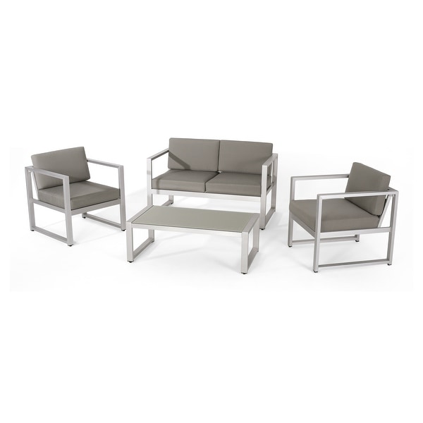 Navan Outdoor 4piece Conversation Set by Christopher Knight Home