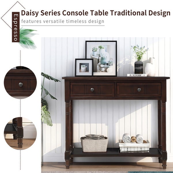 Traditional Leisure Area Sideboard，Console Table with 2 DrawersandShelf