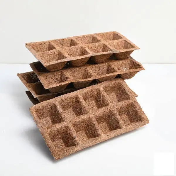 Coconut coir nursery seed starting tray eco friendly biodegradable coco fiber seedling starter trays garden supplies