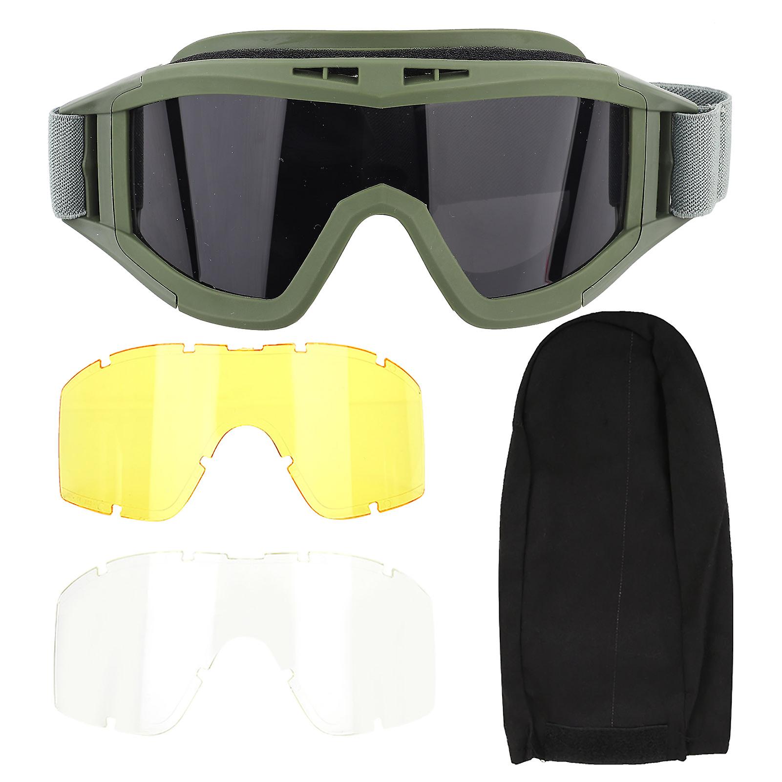 Goggles Airsoft Paintball Ski Antidust Antifog Eye Protection Glasses(army Green)