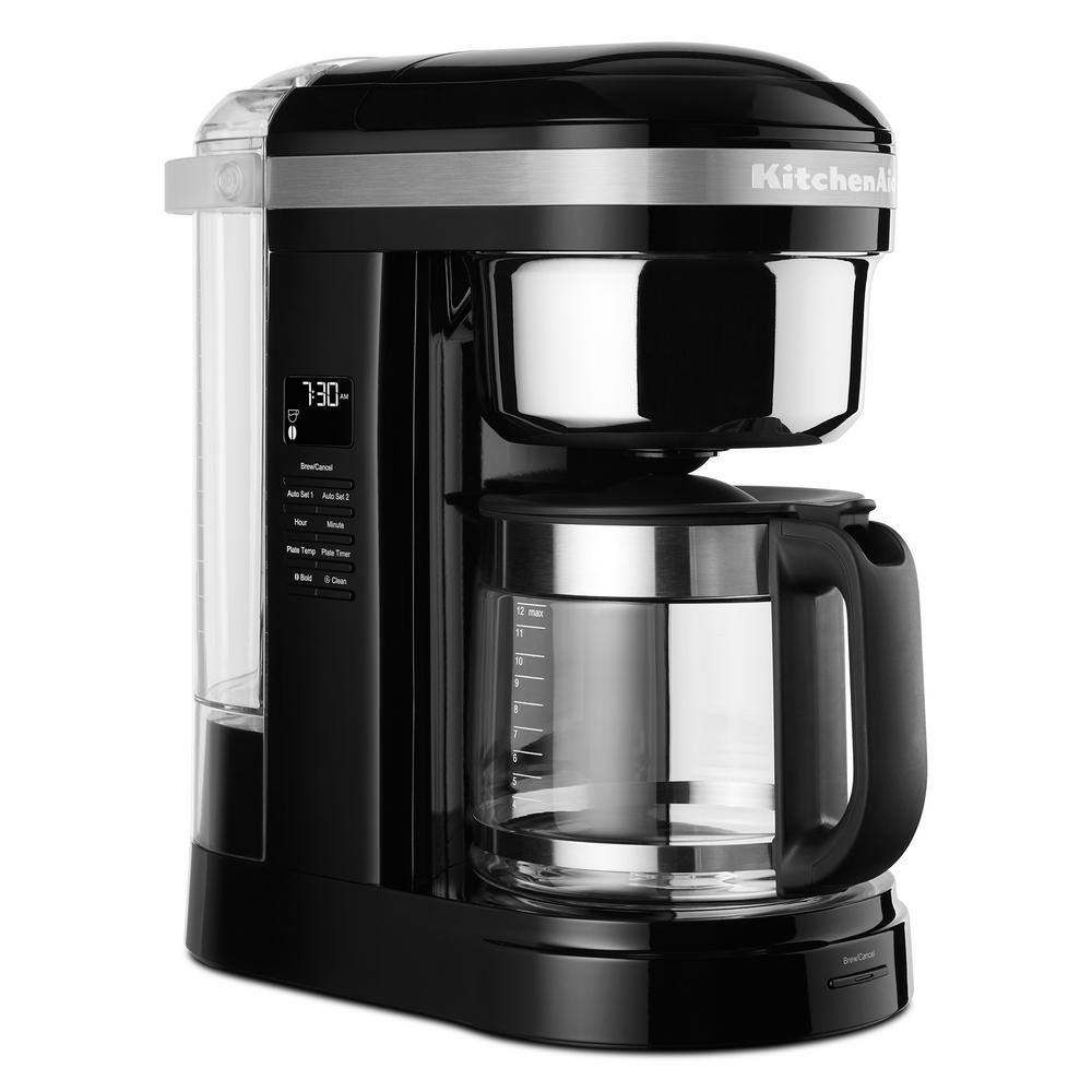 KitchenAid 12-Cup Onyx Black Drip Coffee Maker with Spiral Showerhead KCM1209OB