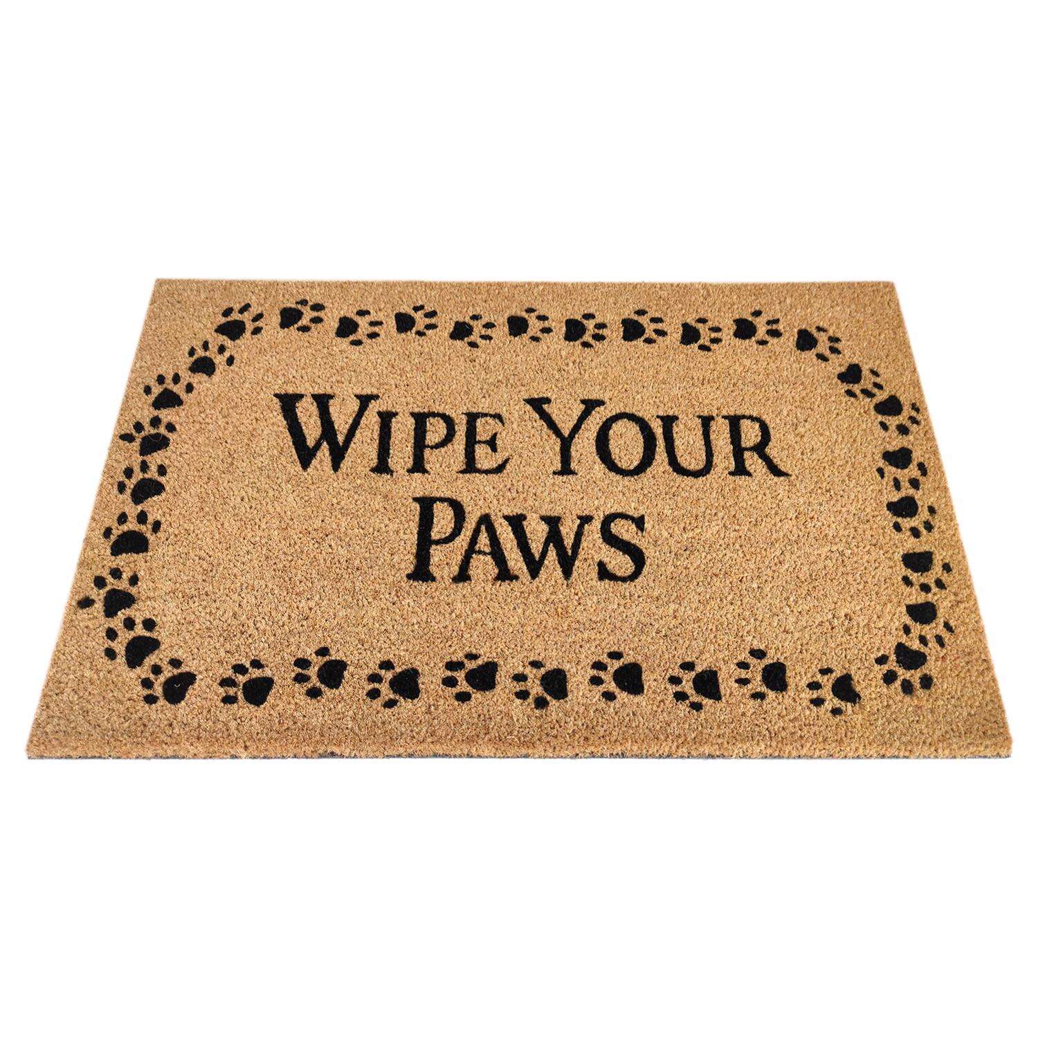 First Concept 30 in. L X 18 in. W Black/Brown Wipe Your Paws Coir Door Mat