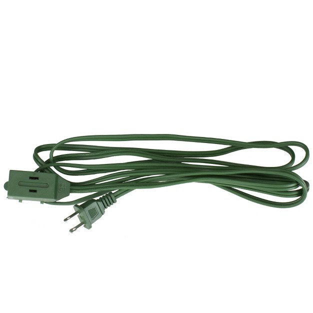 Northlight 15 x27 Green Indoor Extension Power Cord With 3 outlets And Safety Lock