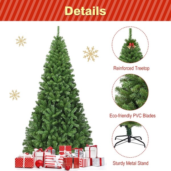 6ft/7.5ft/9ft Artificial Christmas Tree with Solid Metal Stand