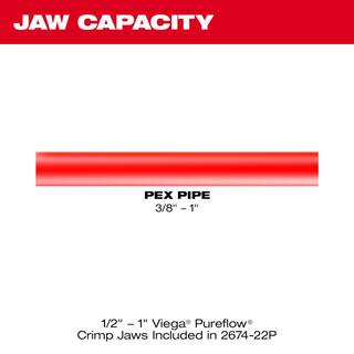 MW M18 18V Lithium-Ion Cordless Short Throw PEX Press Tool Kit  M18 FUEL 18V Lithium-Ion Cordless 14 in Hex Impact Driver 2674-22P-2953-20