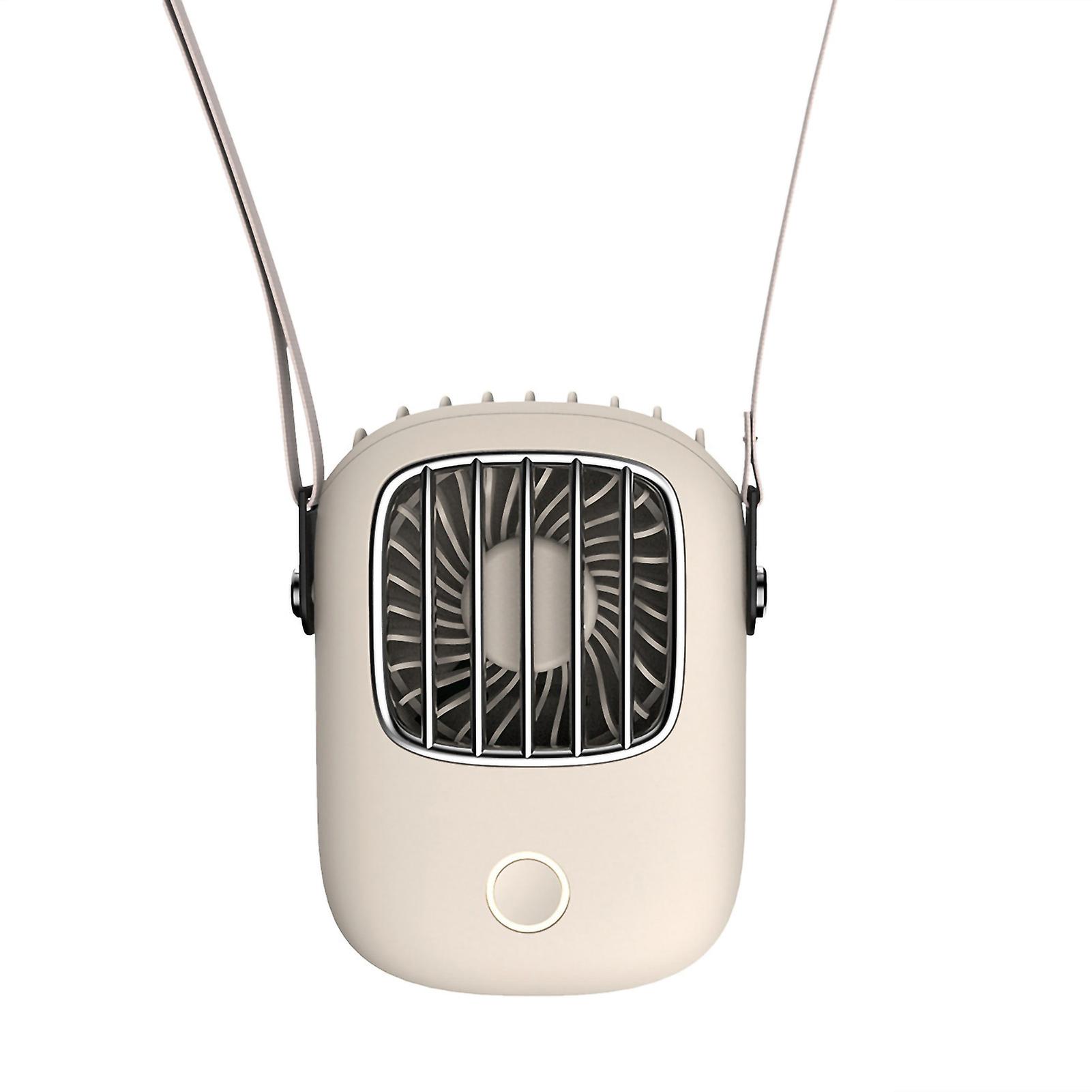 Hanging Neck Cooling Fan USB Rechargeable Portable Necklace Outdoor Sports Air Cooler White