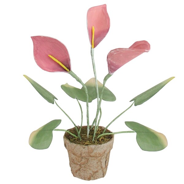 19 Pink and Green Decorative Calla Lily Artificial Christmas Plants