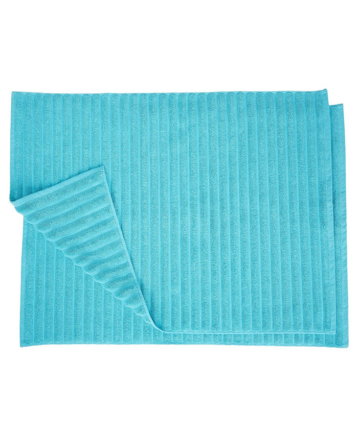 Superior Cotton Textured Stripes Bath Mat  Set of 2