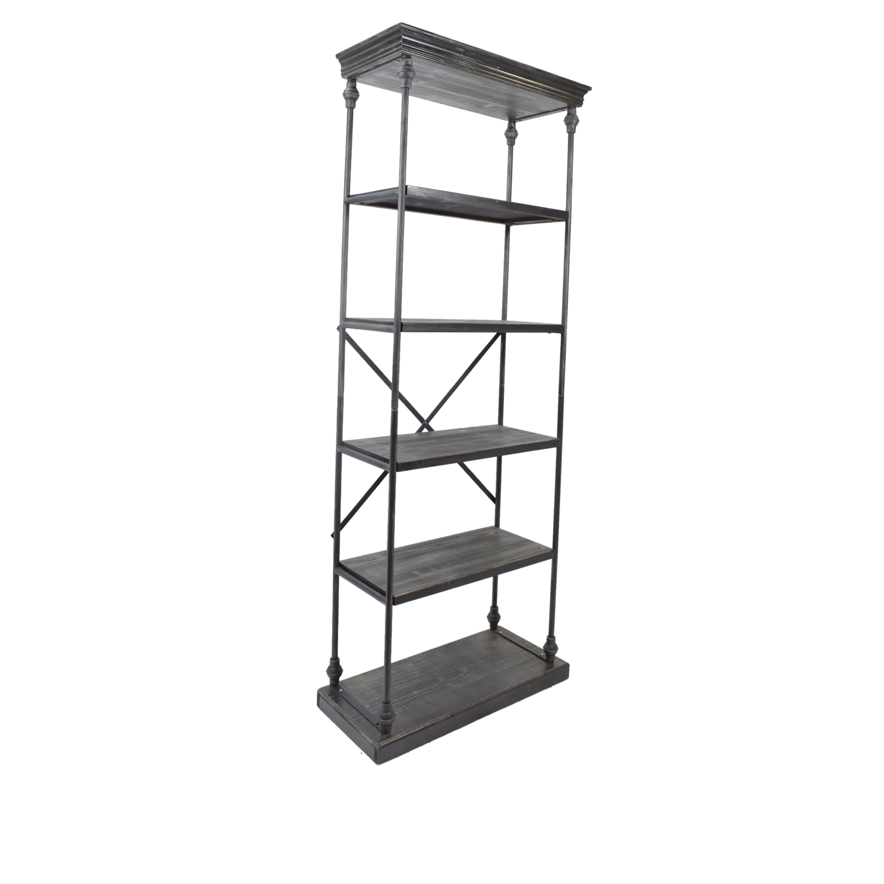 Scilla 5-Shelf Wood & Metal Etagere Bookcase