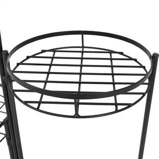 Sunnydaze Decor 22 in. Black Iron 3-Tiered Plant Stand (2-Pack) HMI-729