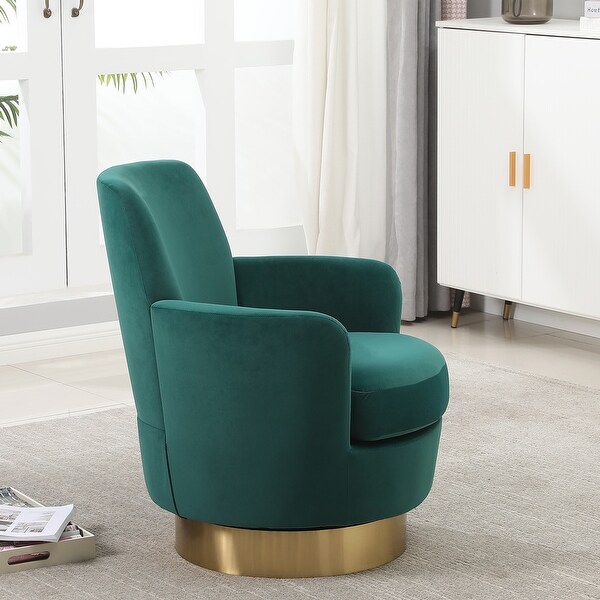 Velvet Swivel Barrel Chair，Swivel Accent Chairs Armchair for Living Room