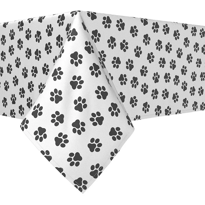 Rectangular Tablecloth， 100% Polyester， 60x104， Paw Prints