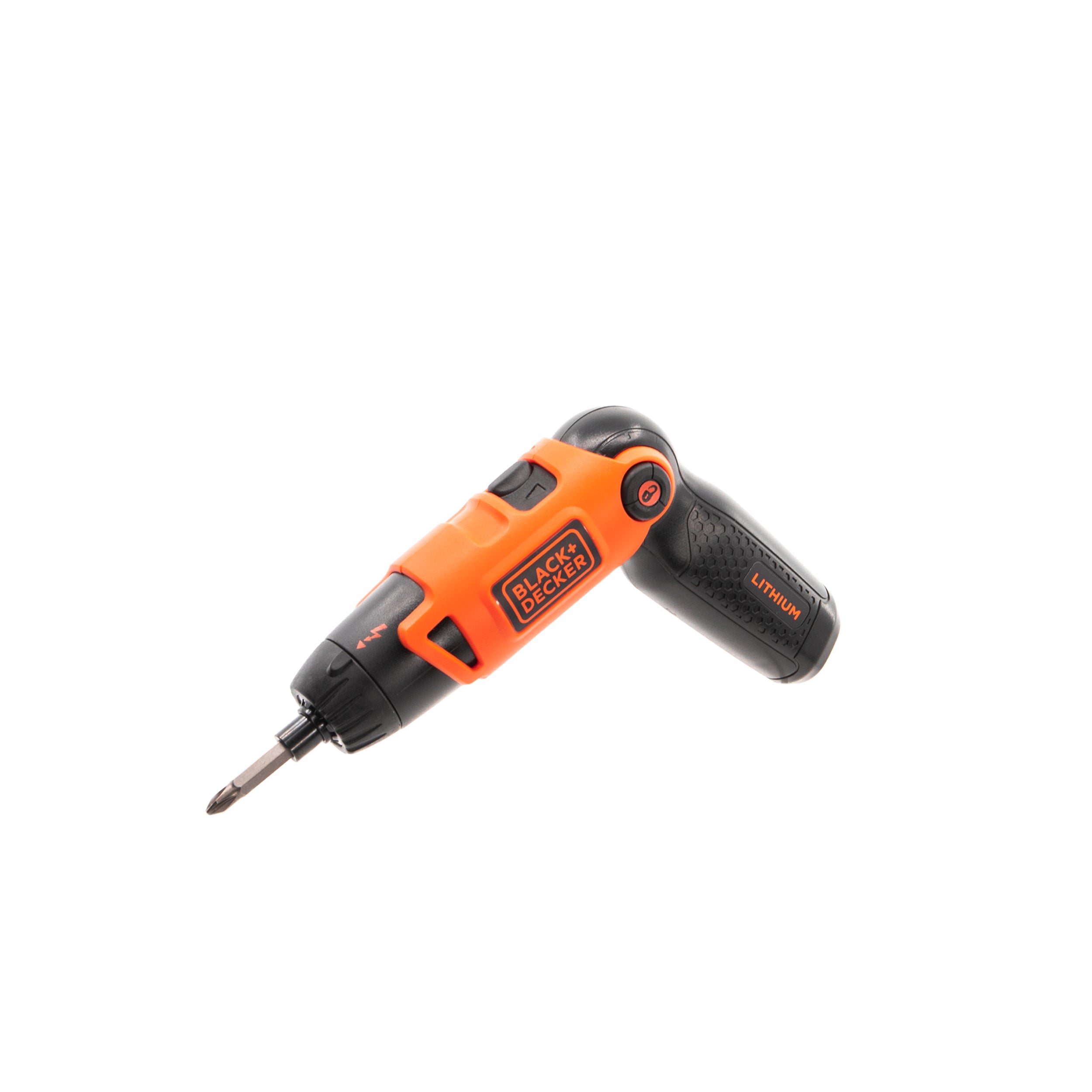 Cordless Screwdriver with Pivoting Handle, USB Charger and 2 Hex Shank Bits