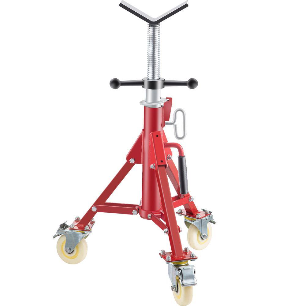 VEVOR Pipe Jack Stand wCasters 882 lbs. V Head Pipe Stand Adjustable Height 23.6 in. 42.5 in. Folding Pipe Stands 18-12 in. GJGJXDL1107BVAEUYV0